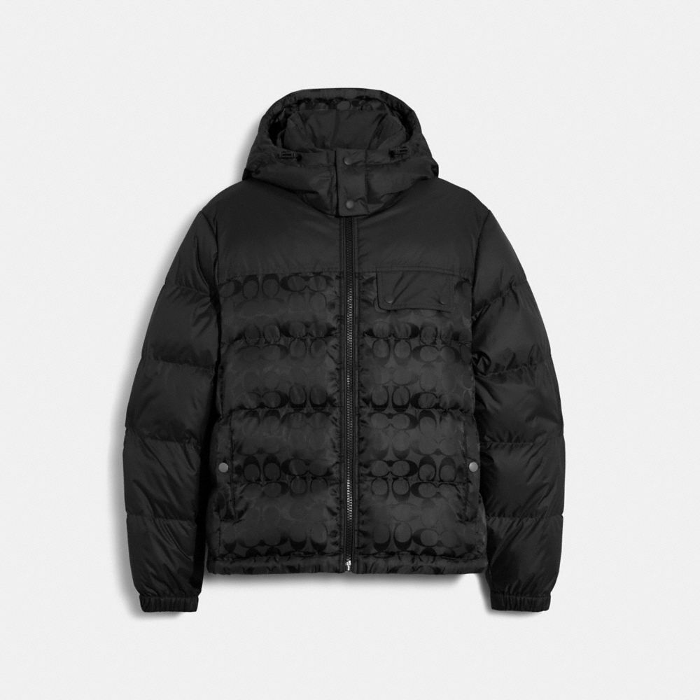 COACH® | Signature Hooded Puffer Jacket