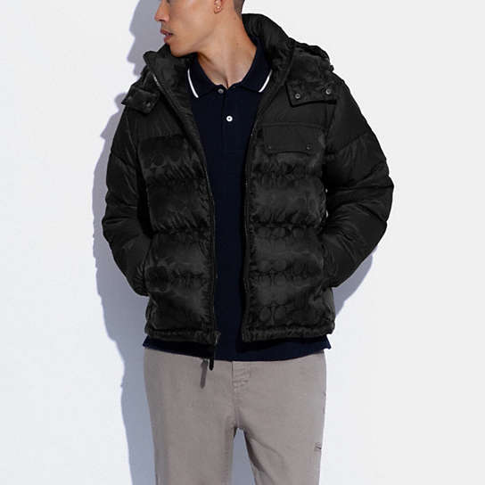 COACH® | Signature Hooded Puffer Jacket