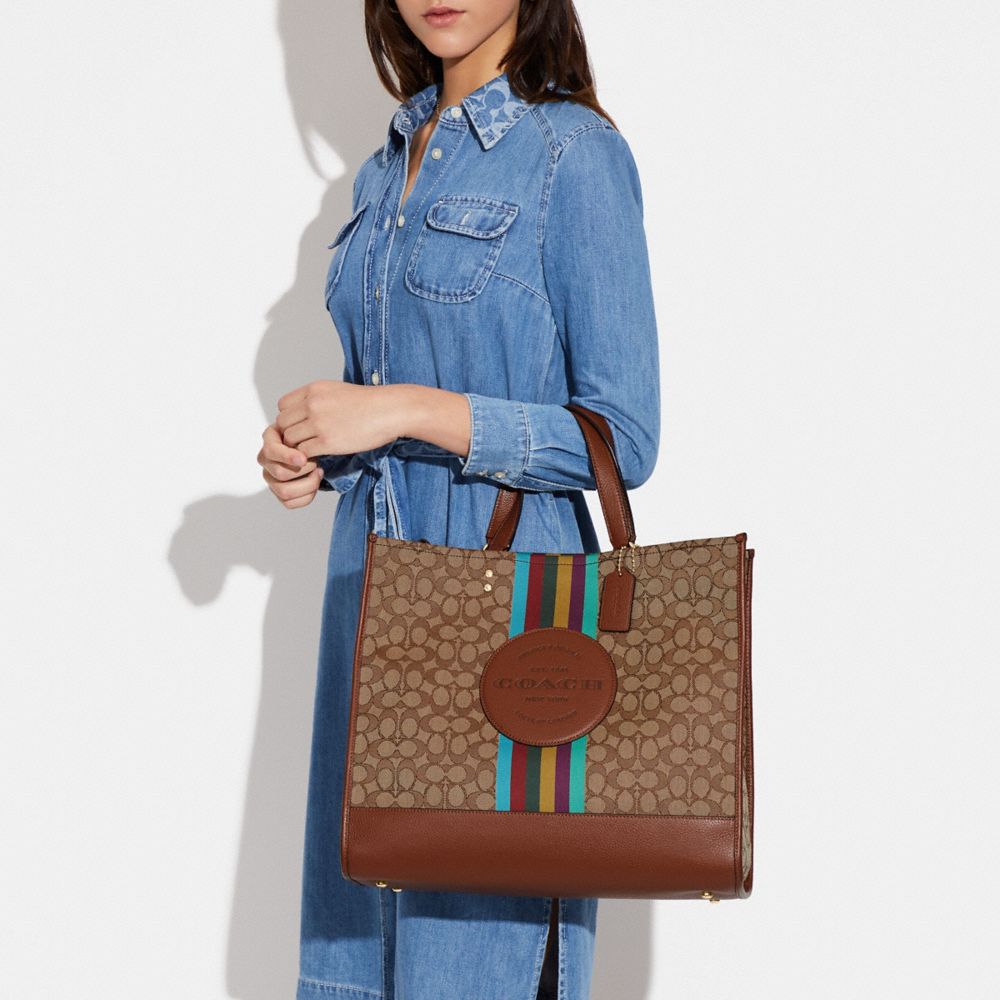 COACH® | Dempsey Tote 40 In Signature Jacquard With Stripe And Coach Patch