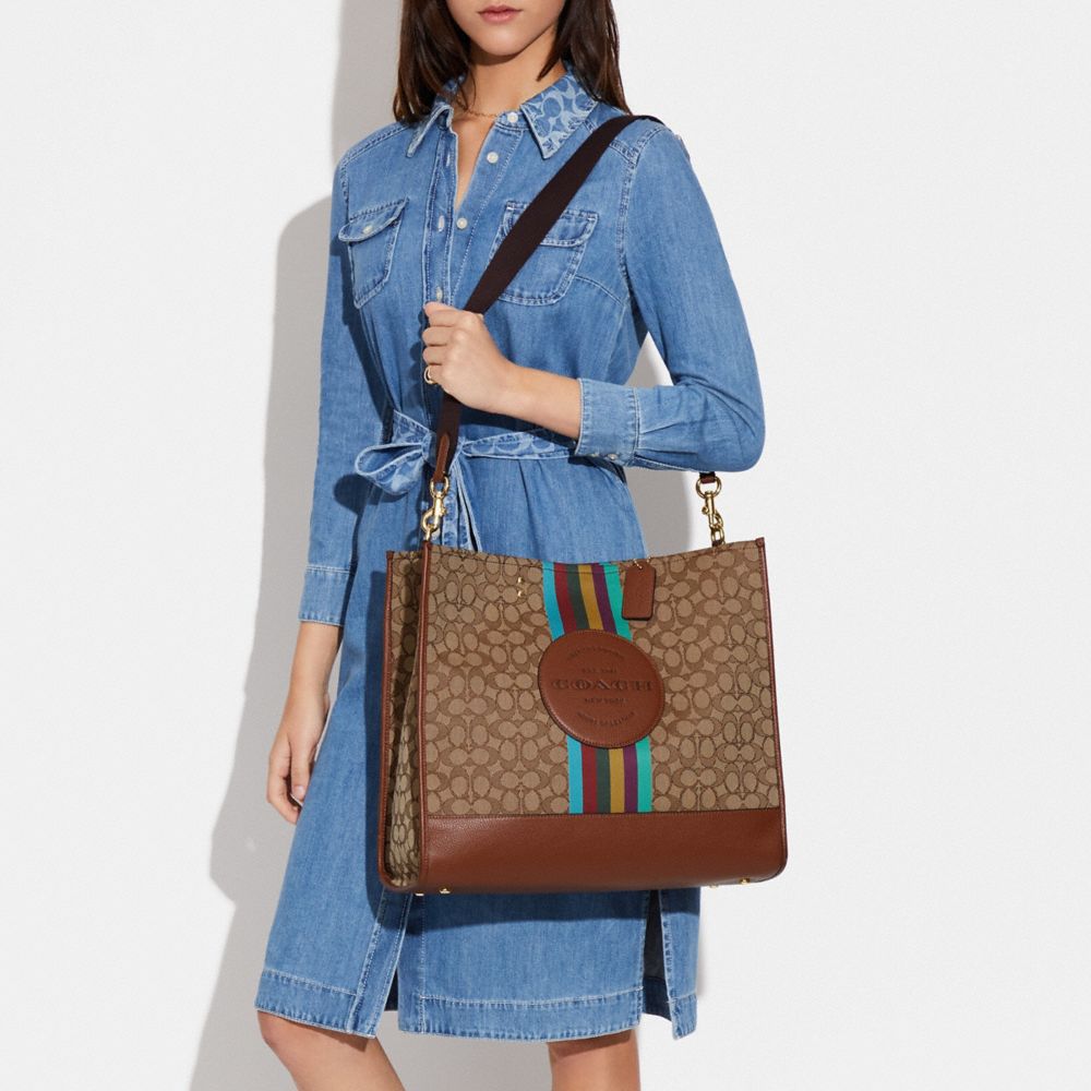 COACH® | Dempsey Tote 40 In Signature Jacquard With Stripe And Coach Patch