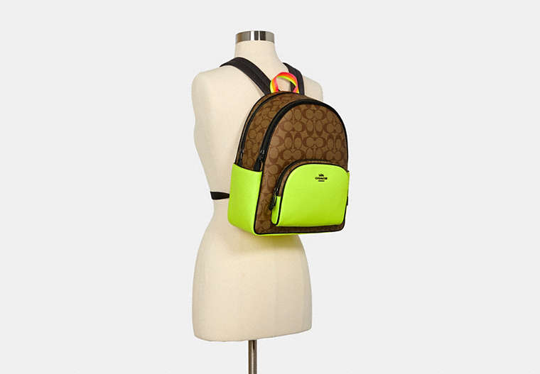 Court Backpack In Colorblock Signature Canvas