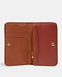 COACH®,SLIM CARD CASE IN SIGNATURE CANVAS,Signature Coated Canvas/Smooth Leather,Mini,Brass/Tan/Rust,Inside View,Top View