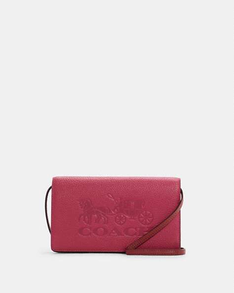 Anna Foldover Clutch Crossbody In Colorblock With Horse And Carriage