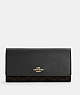 COACH®,SLIM TRIFOLD WALLET IN SIGNATURE CANVAS,pvc,Mini,Gold/Brown Black,Front View