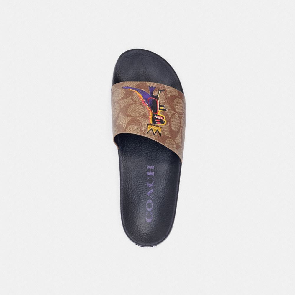 coach x jean michel basquiat slide