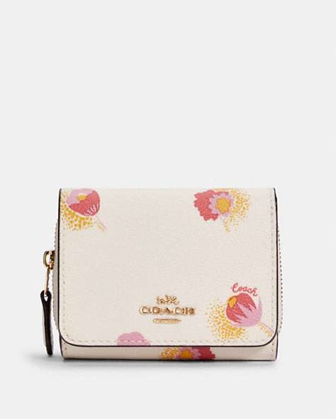 Small Trifold Wallet With Pop Floral Print