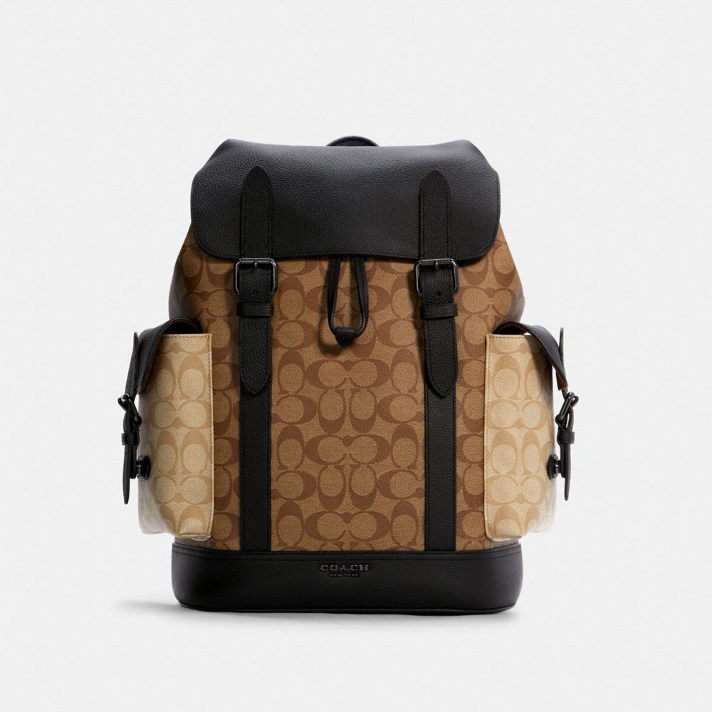 COACH® | Hudson Backpack In Blocked Signature Canvas