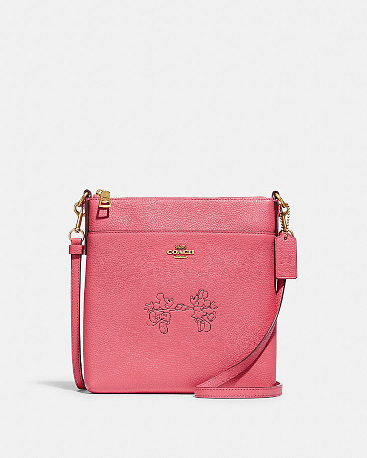 Disney X Coach Kitt Messenger Crossbody With Mickey Mouse And Minnie Mouse