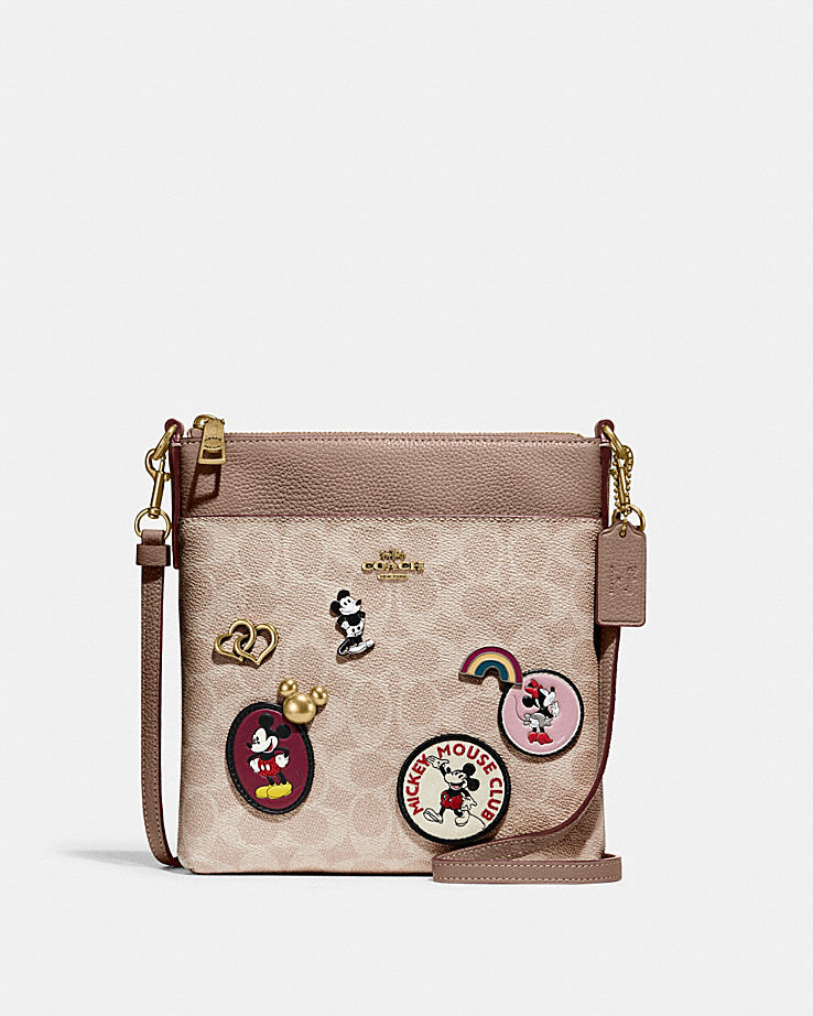 Disney X Coach Kitt Messenger Crossbody In Signature Canvas With Patches