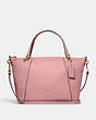 COACH®,KACEY SATCHEL,Pebbled Leather,Large,Anniversary,Gold/True Pink,Front View
