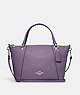COACH®,KACEY SATCHEL,Pebbled Leather,Large,Anniversary,Silver/Amethyst,Front View