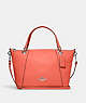 COACH®,KACEY SATCHEL,Pebbled Leather,Large,Anniversary,Silver/Tangerine,Front View
