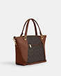 COACH®,KACEY SATCHEL IN SIGNATURE CANVAS,pvc,Large,Everyday,Im/Brown/Redwood,Angle View