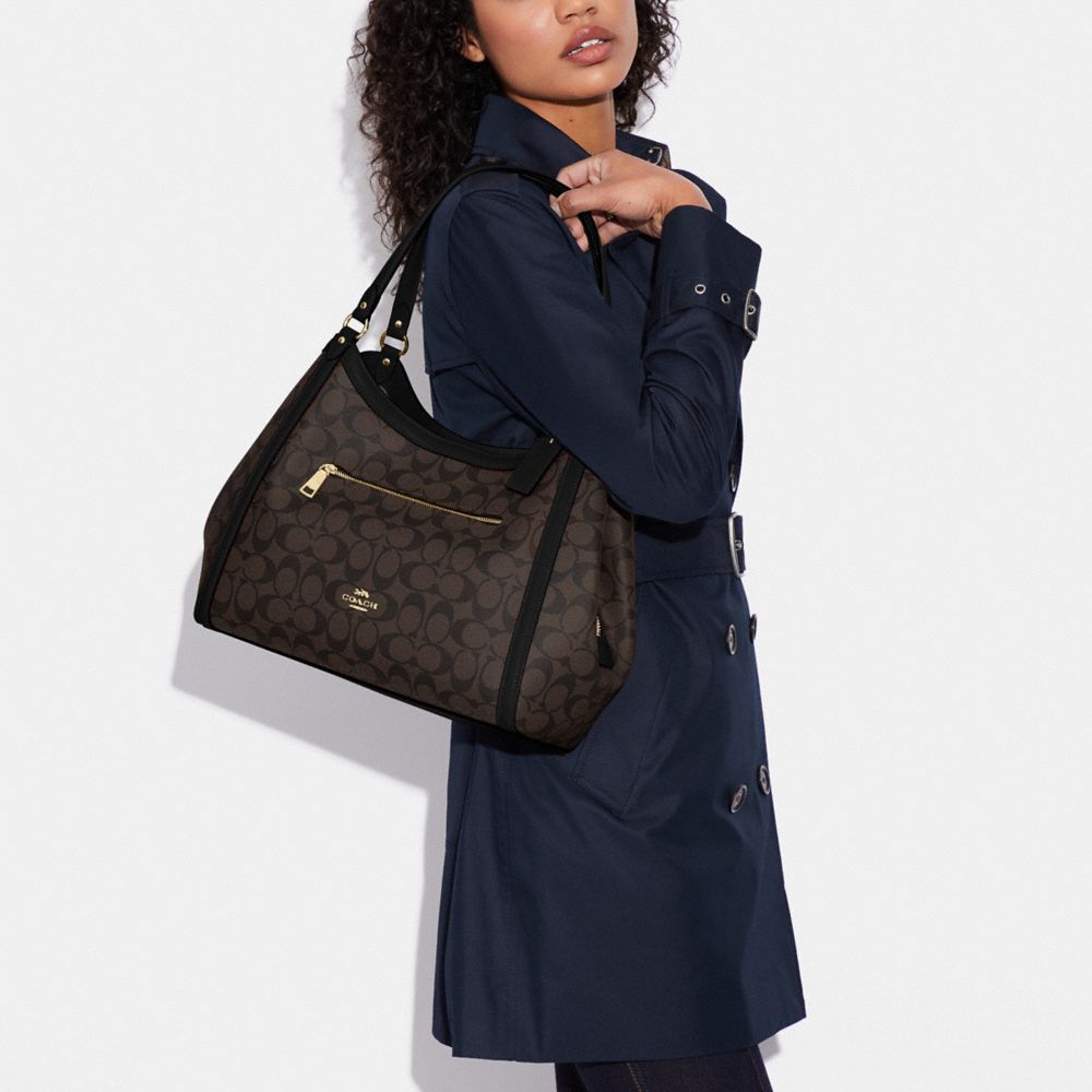 Coach Kristy Shoulder Bag In Signature Canvas Brown 1941, 41 OFF