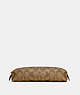 COACH®,PENCIL CASE IN SIGNATURE CANVAS,Leather,Gold/KHAKI,Front View
