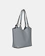 COACH®,DAY TOTE,Pebbled Leather,Medium,Silver/Grey Blue,Angle View