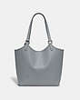 COACH®,DAY TOTE,Pebbled Leather,Medium,Silver/Grey Blue,Back View