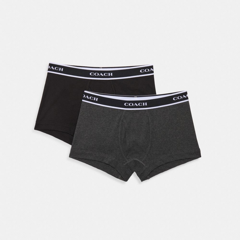 COACH®,Boxer Set,Cotton,Spandex,Boxer Brief,Logo,Stripe,Word Embellishment,Set,Casual,Multi Color,Front View
