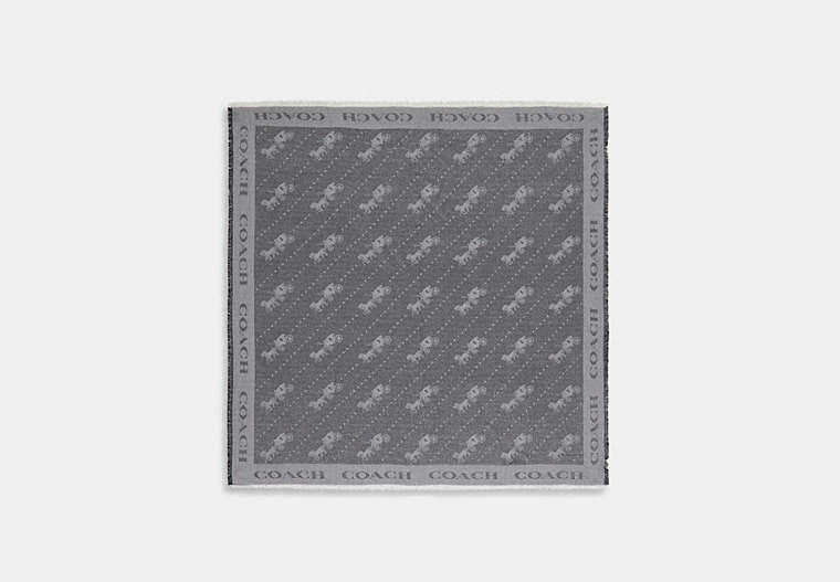 Horse And Carriage Print Jacquard Oversized Square Scarf