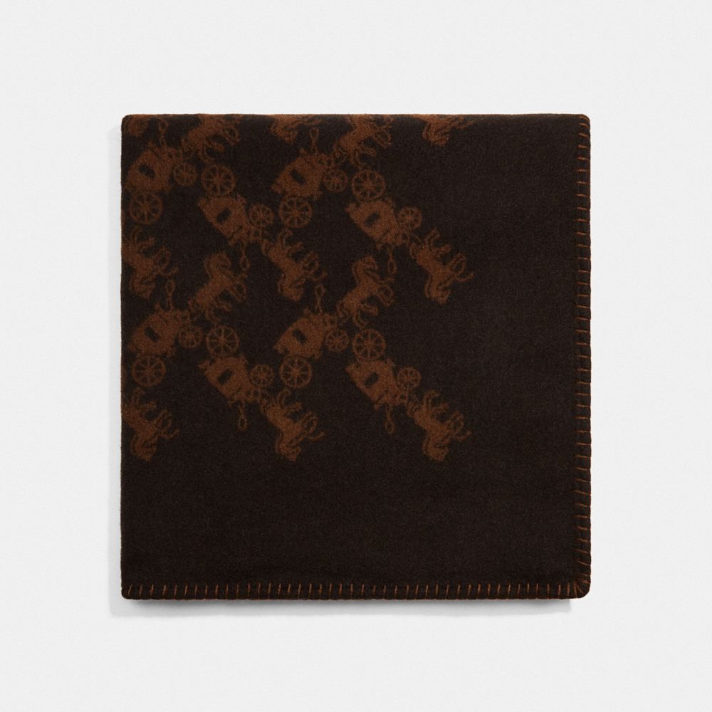 Horse And Carriage Print Blanket Scarf