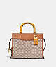 COACH®,ROGUE 25 IN SIGNATURE TEXTILE JACQUARD,Jacquard,Medium,Brass/Cocoa Burnished Amb,Front View