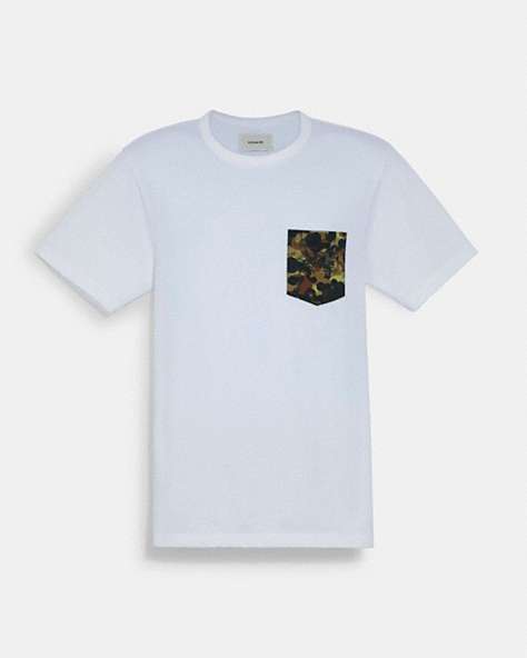 T-shirt avec poche à imprimé camouflage en coton biologique