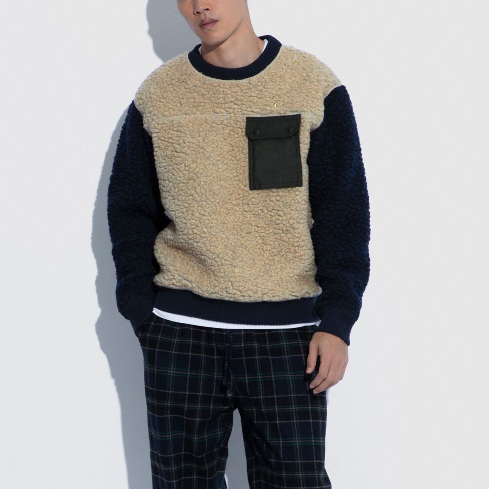 COACH®  Signature Sherpa Crewneck