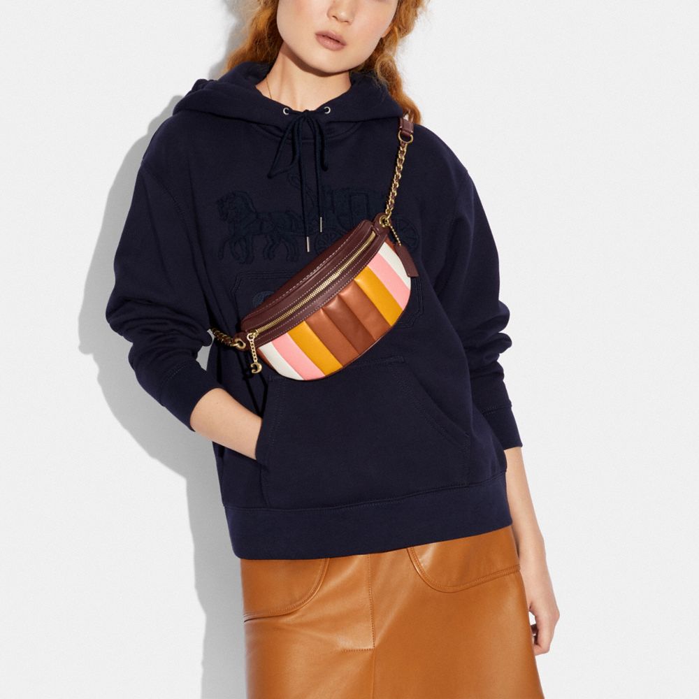 NWT COACH CHAIN BELT BAG WITH QUILTING LEATHER CHALK BRASS ugel01ep.gob.pe