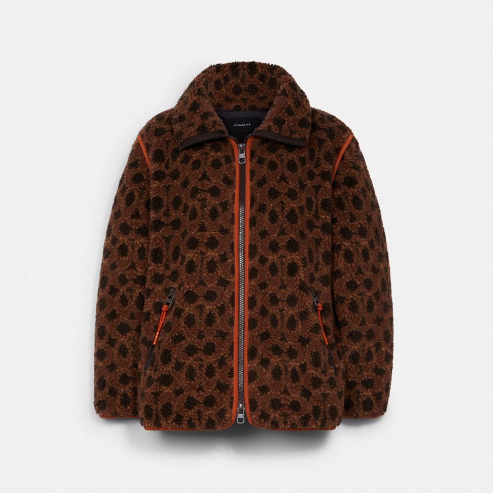 COACH OUTLET® | Signature Sherpa Zip Up Jacket