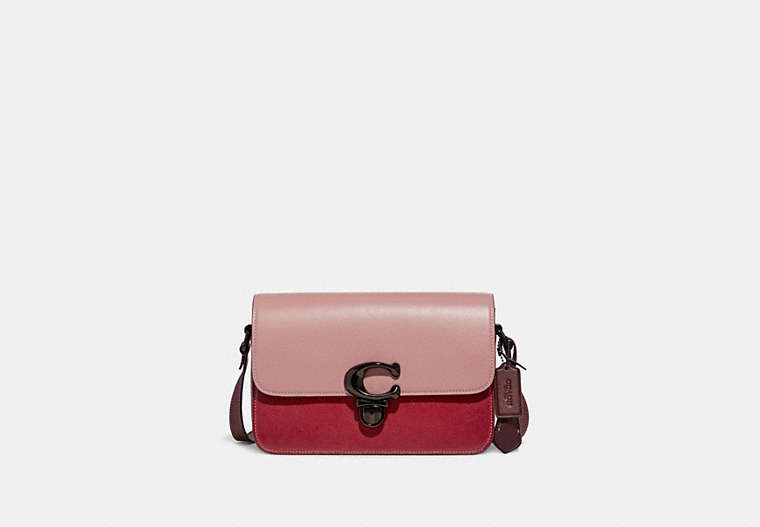 COACH®,STUDIO SHOULDER BAG IN COLORBLOCK,Smooth Leather,Small,Pewter/Pink Multi,Front View
