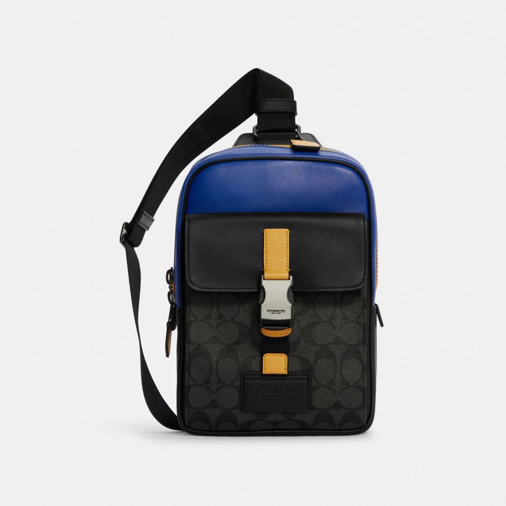 COACH® | Track Pack In Colorblock Signature Canvas