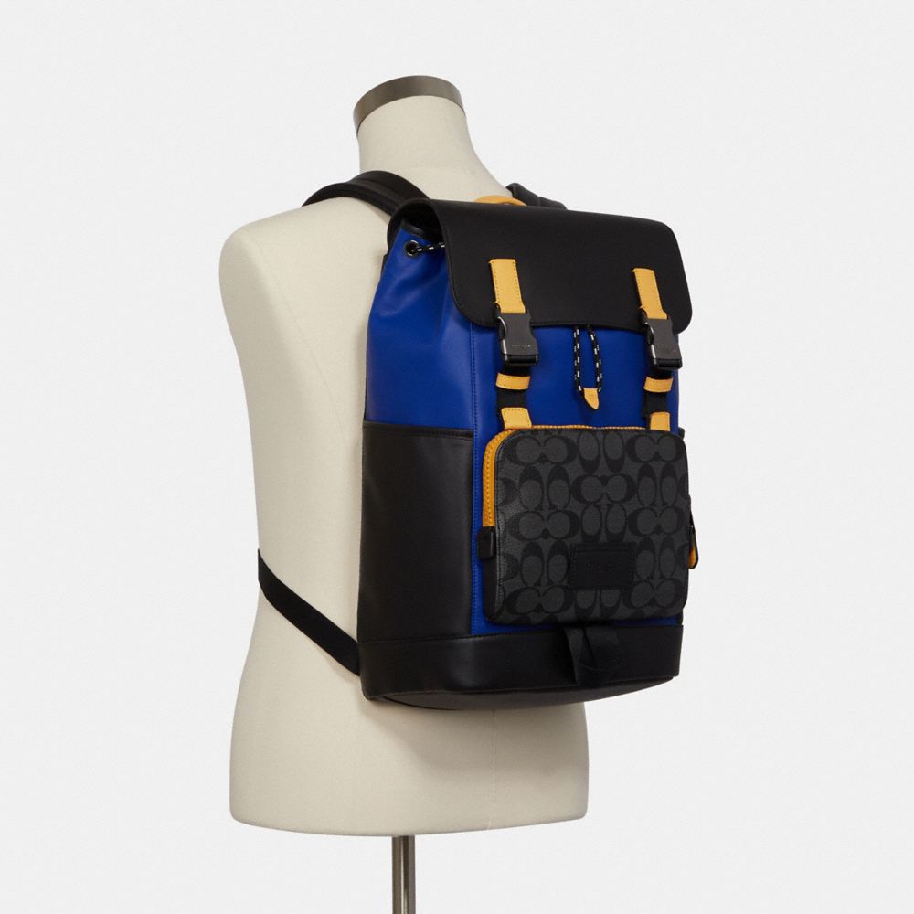 COACH® Track Backpack In Colorblock Signature Canvas