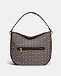 COACH®,SOFT TABBY HOBO IN SIGNATURE JACQUARD,Jacquard/Smooth Leather,Large,Brass/Oak Maple,Back View
