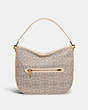 COACH®,SOFT TABBY HOBO IN SIGNATURE JACQUARD,Jacquard/Smooth Leather,Large,Brass/Stone Ivory,Back View