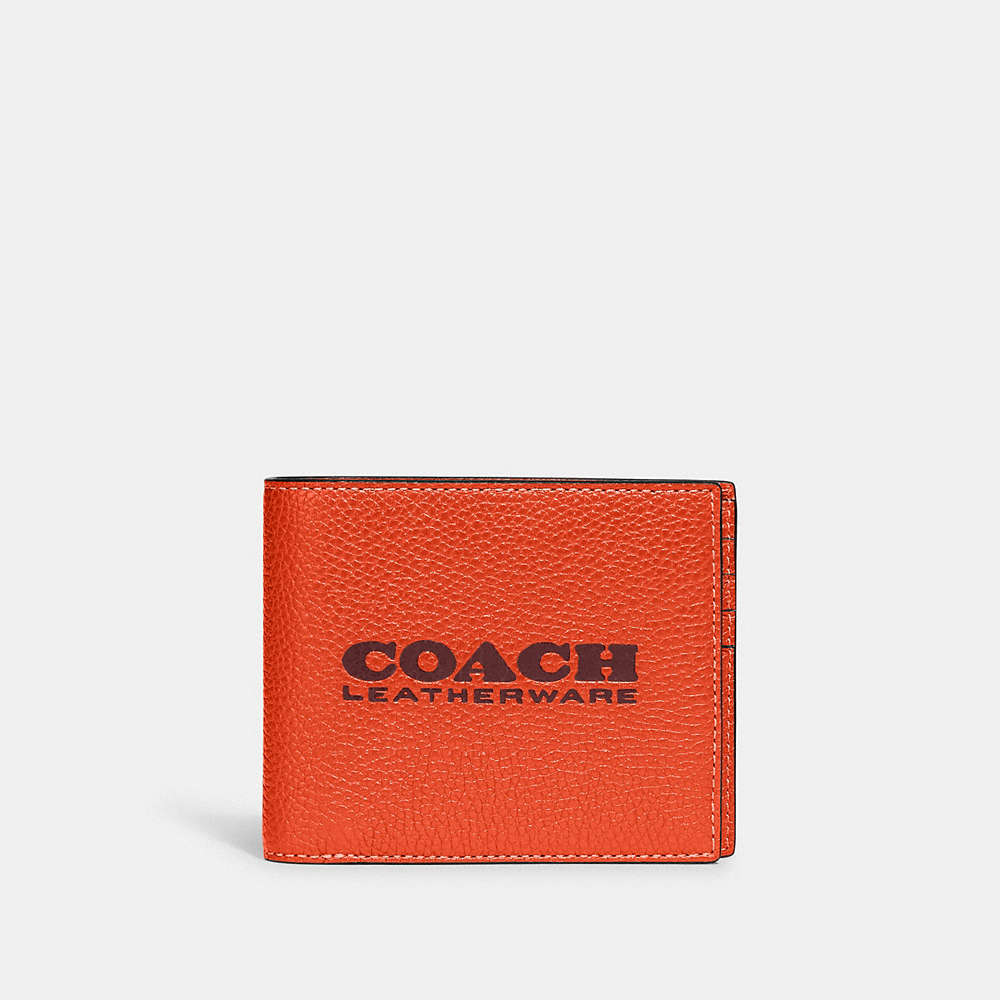 Coach 3-in-1 Wallet In Red Orange/wine