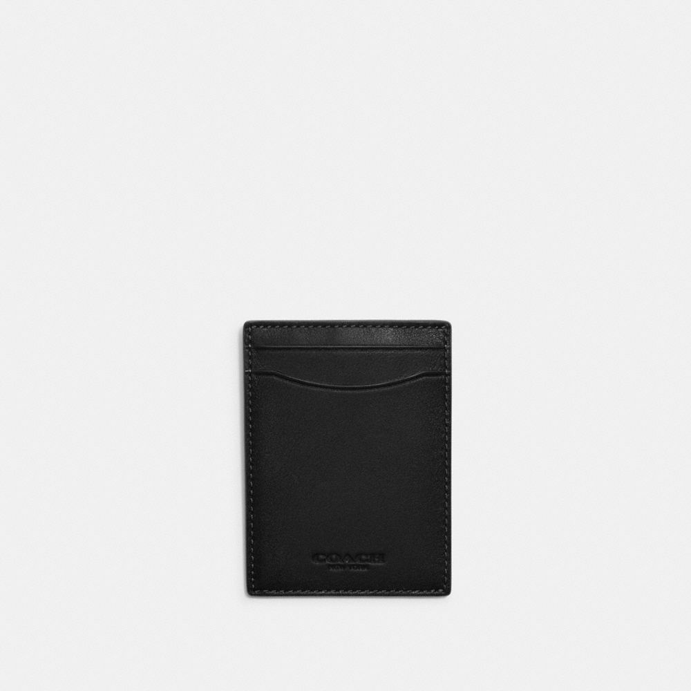 Coach Money Clip Card Case In Black