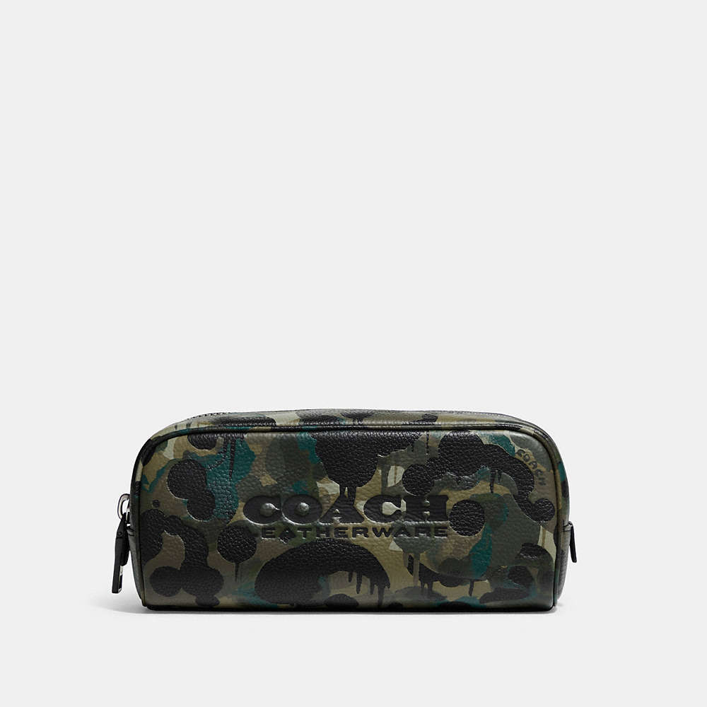 Coach Travel Kit 21 With Camo Print In Green/blue