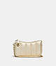 COACH®,SWINGER 20 WITH QUILTING,Smooth Leather,Mini,Brass/Metallic Soft Gold,Front View