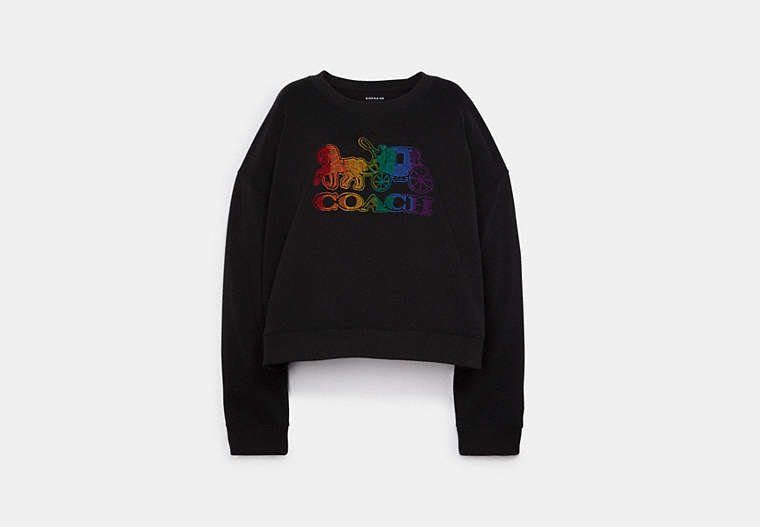 Rainbow Horse And Carriage Crewneck image number 0