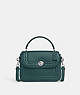 COACH®,MARLIE TOP HANDLE SATCHEL WITH BORDER QUILTING,Leather,Silver/Metallic Ivy,Front View