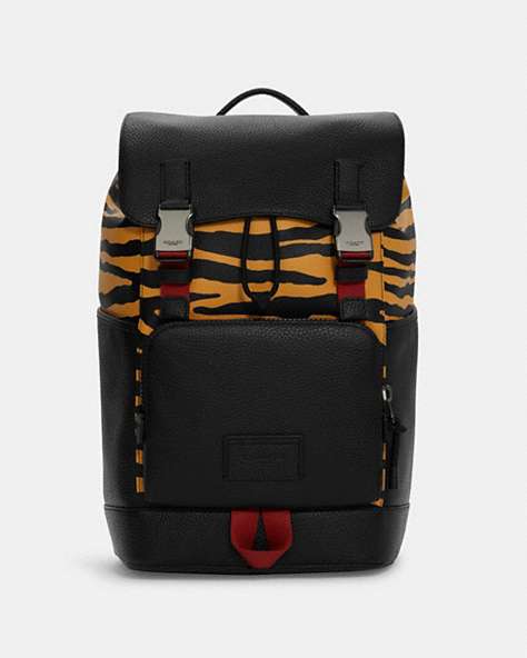 Track Backpack With Tiger Print