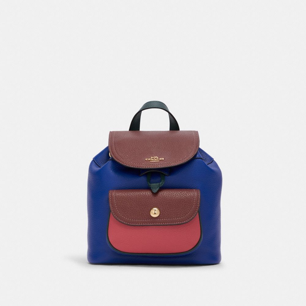 Coach NWT Pennie Refined Pebble Backpack 22 Colorblock Blue Burgundy Green  Red Multiple - $233 (33% Off Retail) New With Tags - From Kare