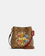 COACH®,MINI TOWN BUCKET BAG IN SIGNATURE CANVAS WITH COACH RADIAL RAINBOW,Signature Coated Canvas/Smooth Leather...,Gold/Khaki Multi,Front View