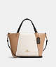 COACH®,KACEY SATCHEL IN COLORBLOCK,Smooth Leather,Large,Gold/Chalk Multi,Front View