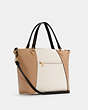 COACH®,KACEY SATCHEL IN COLORBLOCK,Smooth Leather,Large,Gold/Chalk Multi,Angle View