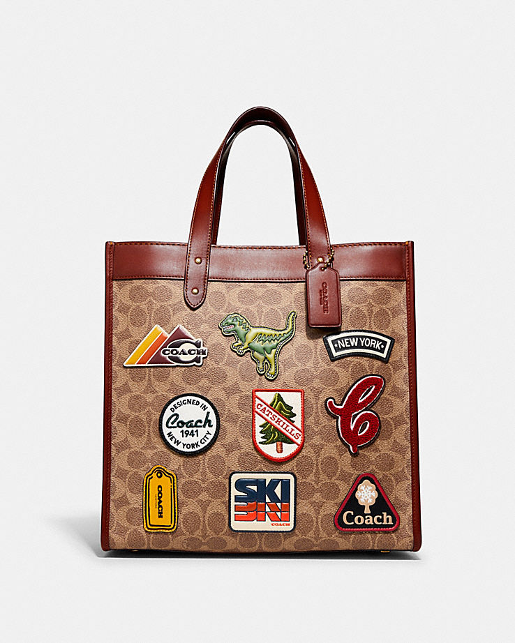 Field Tote In Signature Canvas With Patches