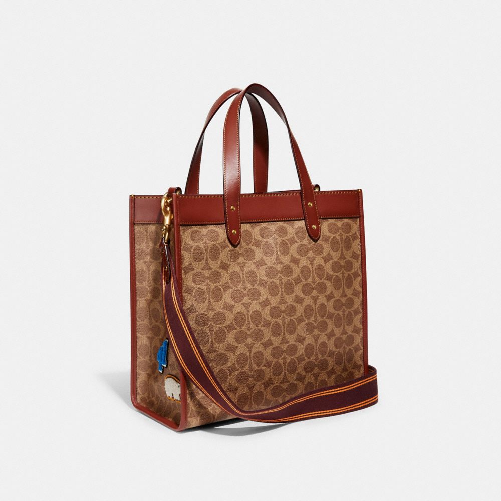 COACH® | Field Tote In Signature Canvas With Patches