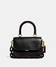 COACH®,ROGUE TOP HANDLE IN COLORBLOCK,Smooth Leather,Small,Brass/Black Multi,Front View