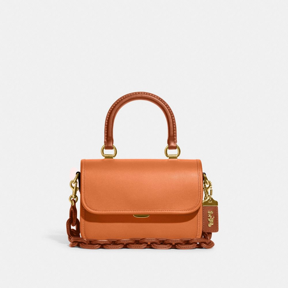 Coach Rogue Top Handle In Colorblock In Gold/orange