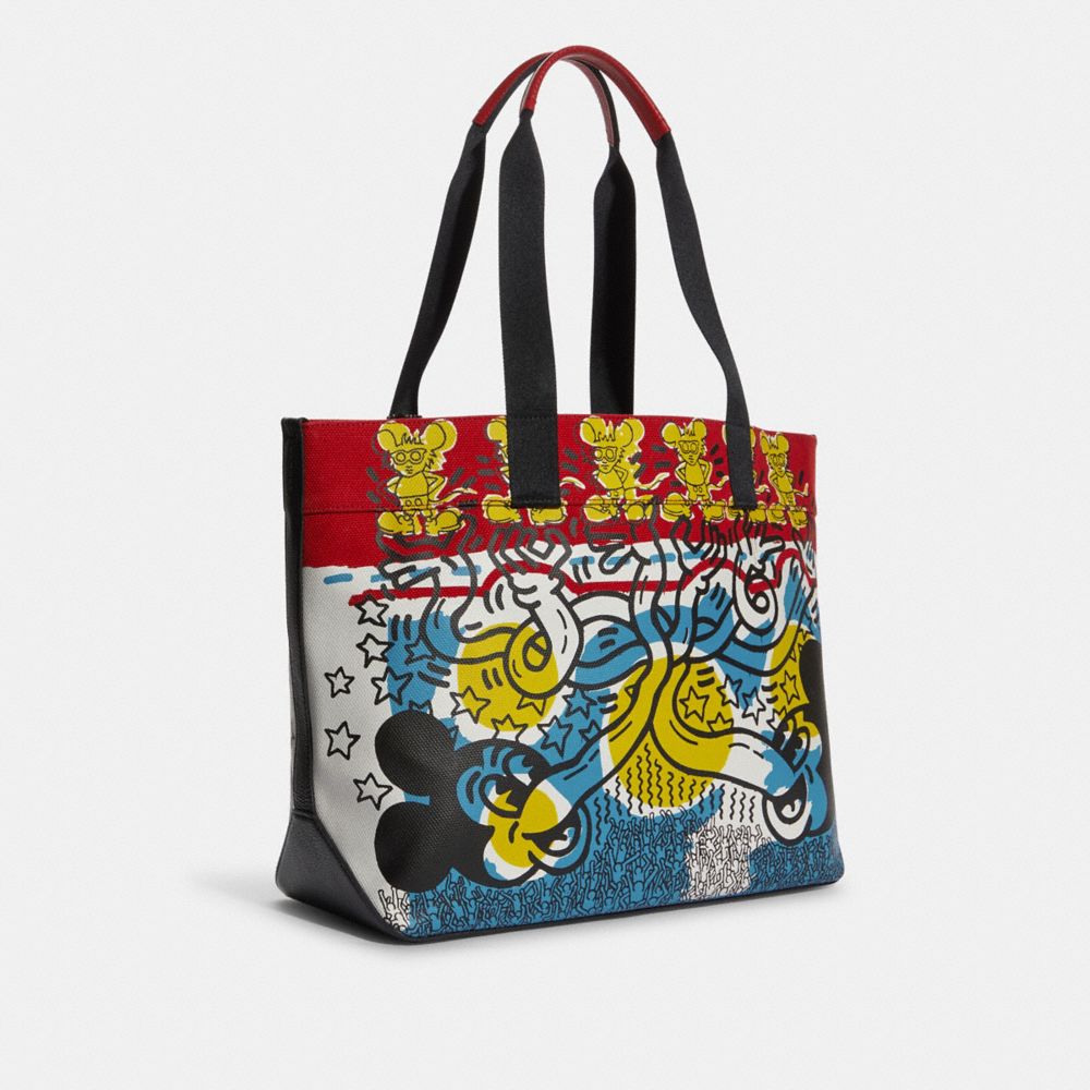 COACH®,Disney Mickey Mouse X Keith Haring Tote Bag 38,,Angle View
